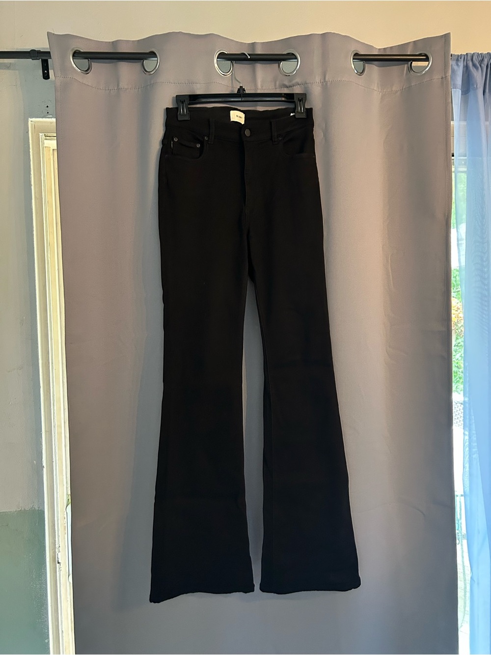 DL1961 Black Wide-Leg Flare Jeans